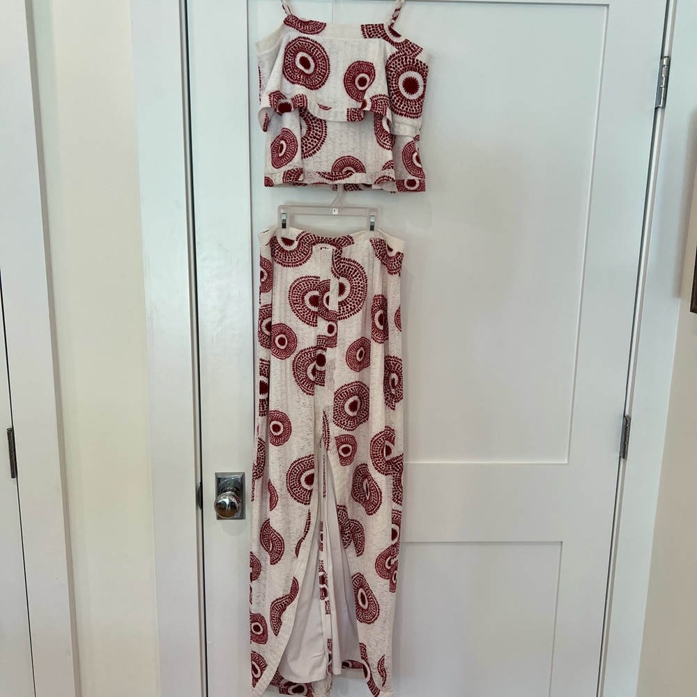 Nightwalker Size S Red and White Two-Piece Skirt Set